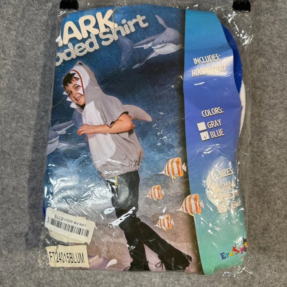 EnaSpra Shark Hooded Shirt Costume Blue New in Package Dress‎ Up Halloween